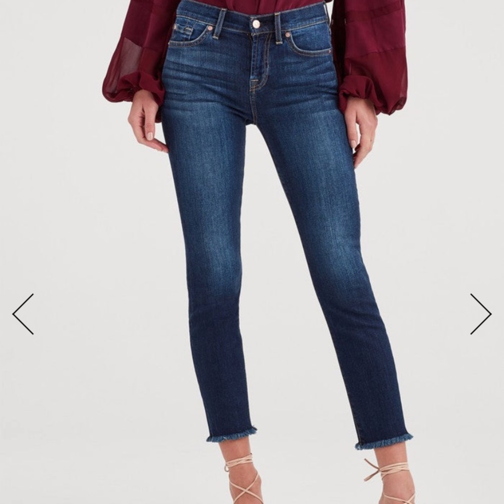 7forallmankind Denim Roxanne Ankle with Frayed